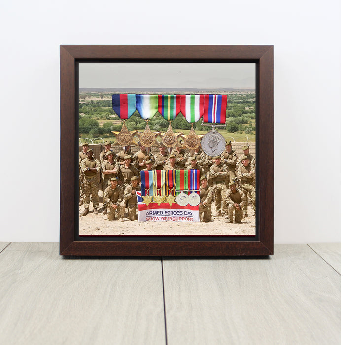 Photo Background Medal Display Case for Full Size & Miniature Medals