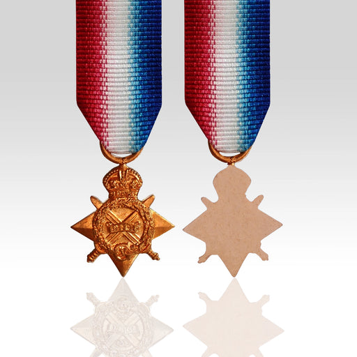 1914 Star miniature medal without Mons Bar and with red white and blue ribbon