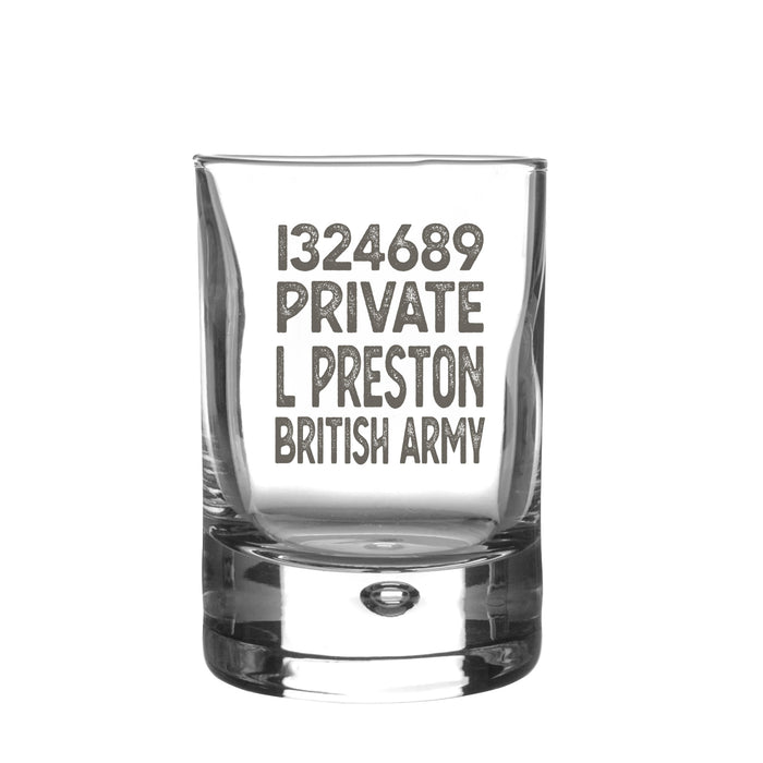 Military Engraved Shot Glass – Bormioli Rocco Barglass 65ml