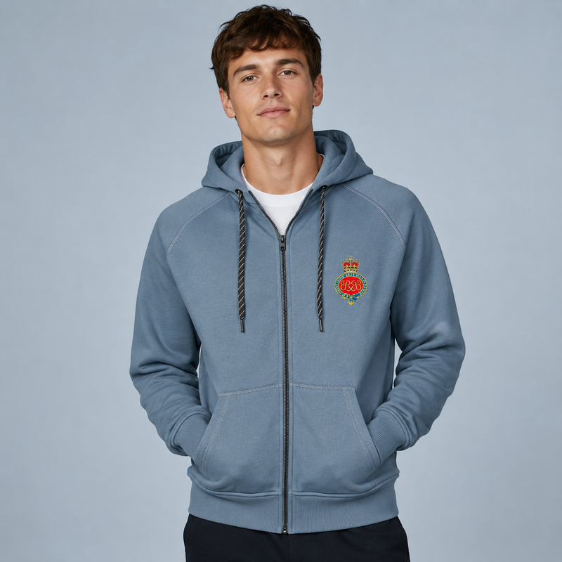 Premium Printed Military Badge Full Zip Hoodie