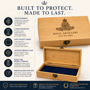 Features of engraved bamboo military medal storage box