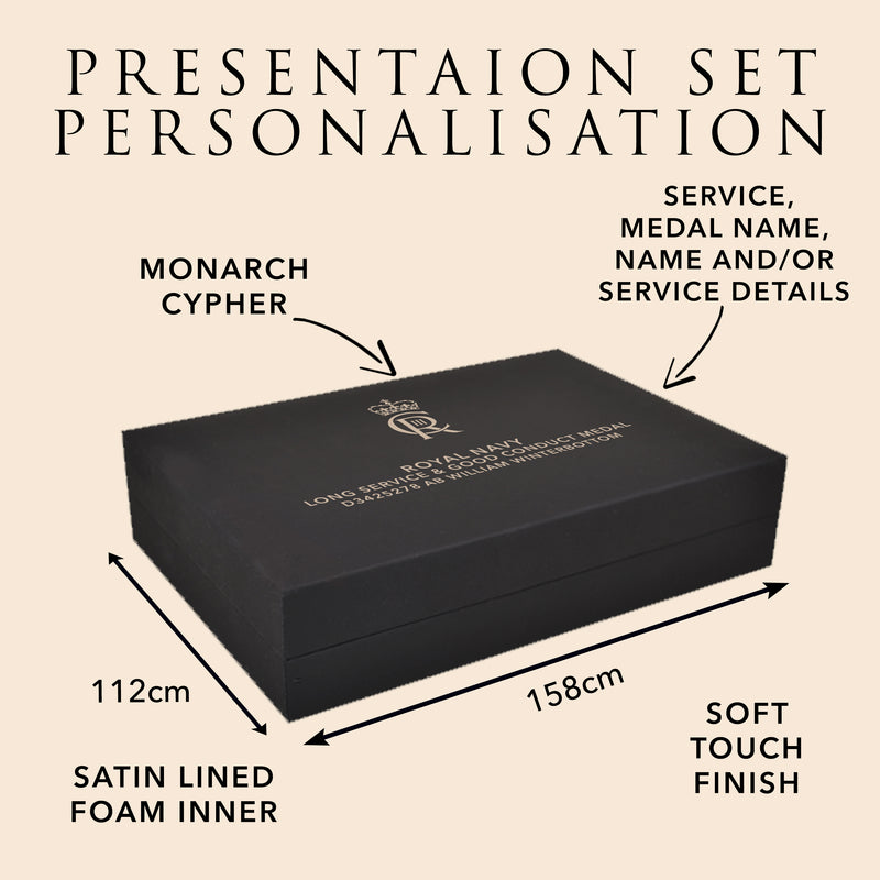 Engraved military medal presentation box humanitarian medal