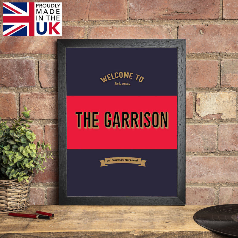 Personalised Grenadier Guards Bar Set Military Gift with Bar Mat, Coasters, Bottle Opener & Bar Sign Options