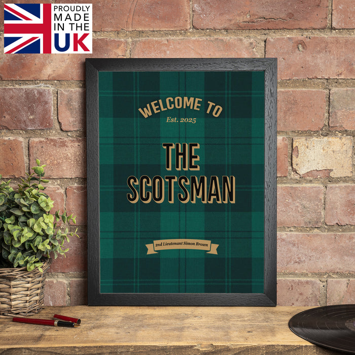 Personalised Royal Regiment of Scotland Bar Set Military Gift with Bar Mat, Coasters, Bottle Opener & Bar Sign Options