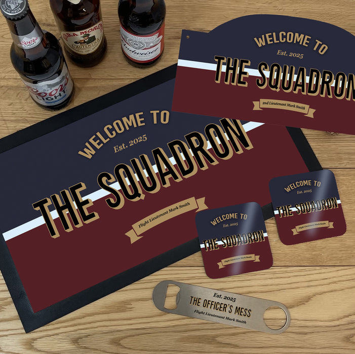 Personalised Royal Air Force Bar Set RAF Gift  - Choose from Custom Bar Runner, Coasters, Bottle Opener & Bar Sign