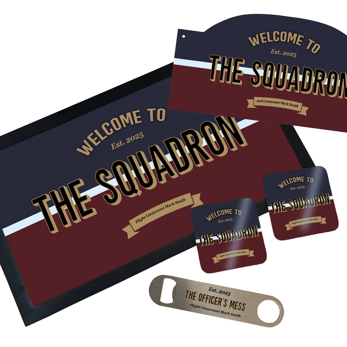 Personalised Royal Air Force Bar Set RAF Gift  - Choose from Custom Bar Runner, Coasters, Bottle Opener & Bar Sign