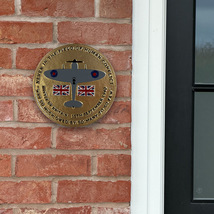 Battle of Britain Wall Plaque (Spitfire Design) – Cast Aluminium, 24cm