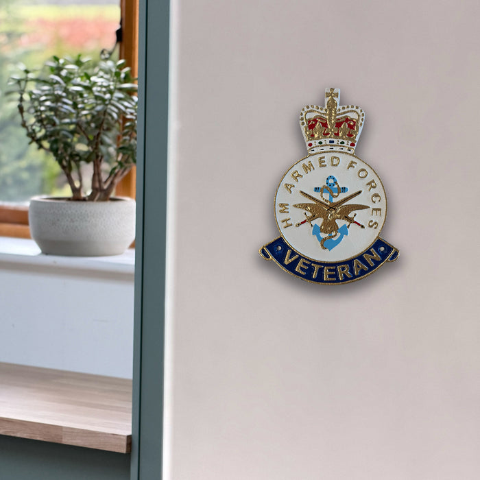 HM Armed Forces Veteran Badge Wall Plaque – Cast Aluminium (Indoor/Outdoor)