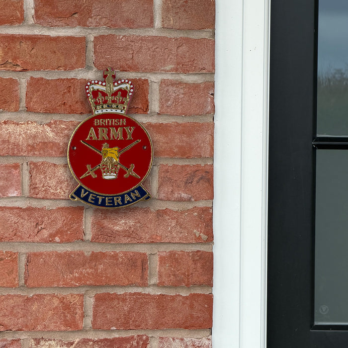 British Army Veteran Badge Wall Plaque – Cast Aluminium (Indoor/Outdoor)