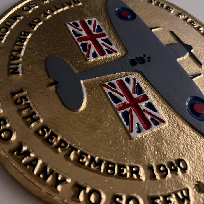 Battle of Britain Wall Plaque (Spitfire Design) – Cast Aluminium, 24cm