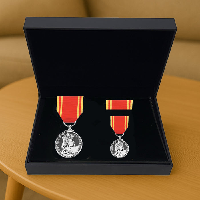 Fire Service Long Service Medal EIIR Presentation Set | 20 Years Service | Full Size & Miniature