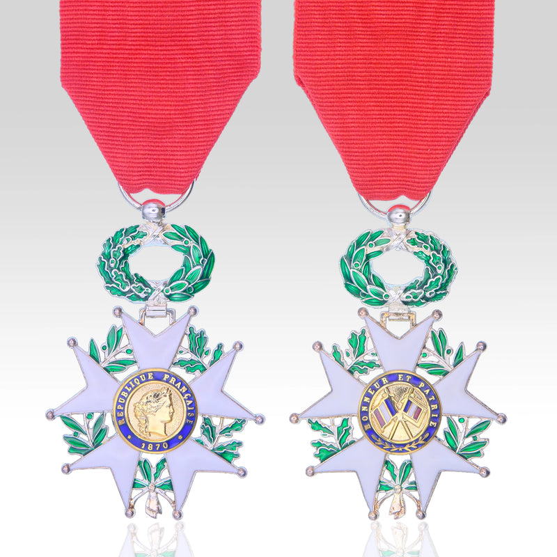 French Legion d’Honneur Chevalier full-size medal with red ribbon