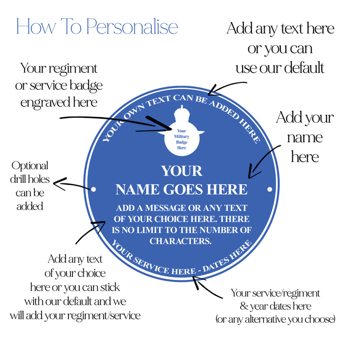 Military Service Heritage Plaque – Custom Engraved Military Commemoration Sign (23cm, Acrylic, UV-Resistant)