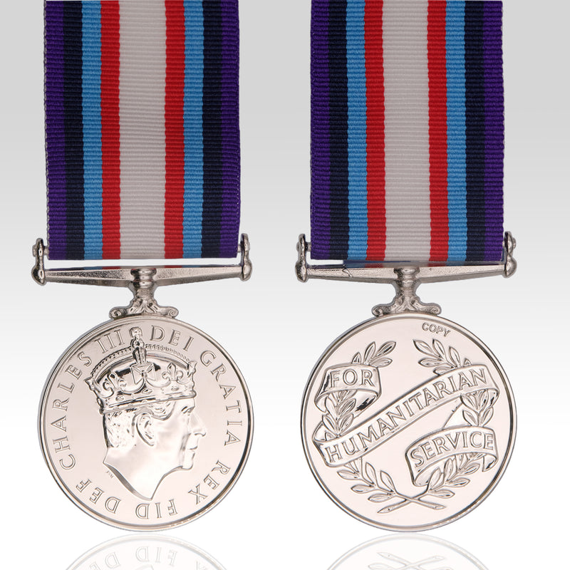 Humanitarian Medal Presentation Set – Engraved Box, Full Size & Miniature Medal Set