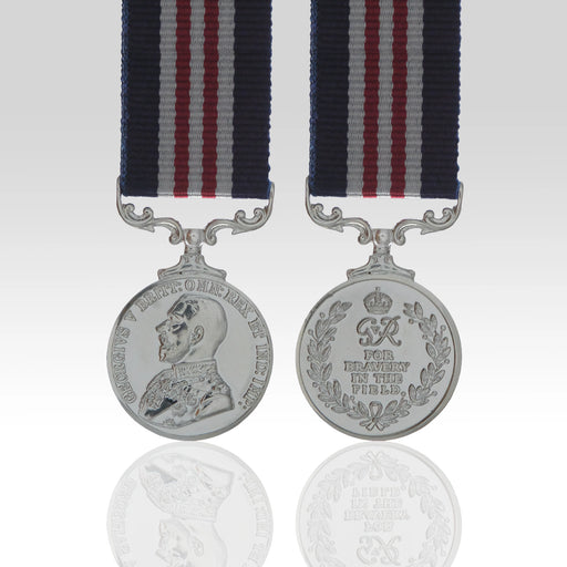 Military Medal George V uncrowned head miniature 1916–1930 with striped ribbon