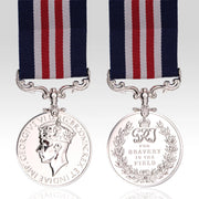Military Medal George VI Second World War full-size medal with striped ribbo