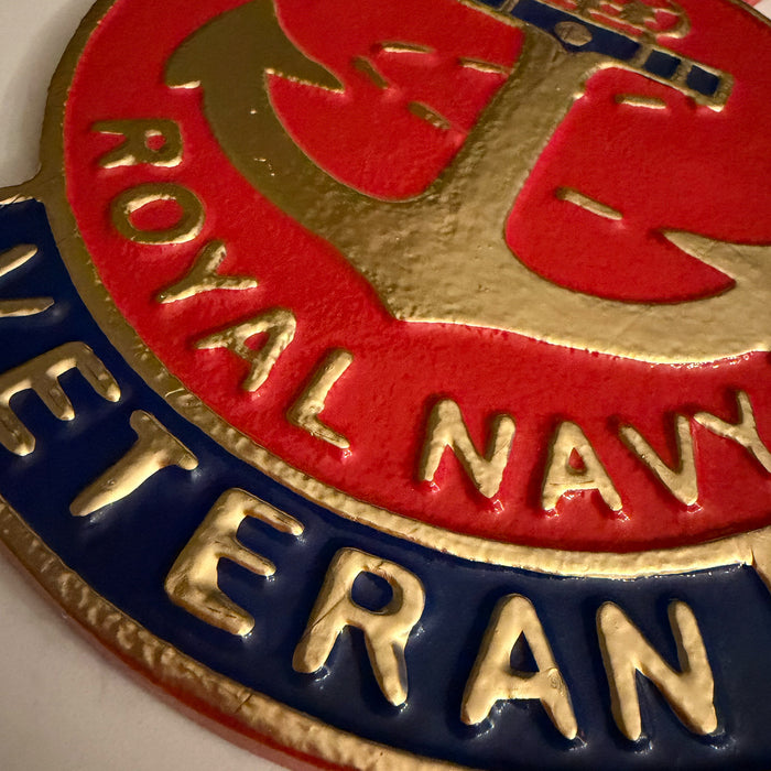 Royal Navy Veteran Badge Wall Plaque – Cast Aluminium (Indoor/Outdoor)
