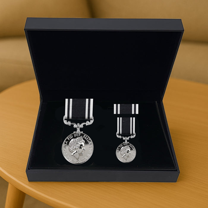 Prison Service Medal EIIR Presentation Set | 20 Years Service | Full Size, Miniature & Ribbon Bar