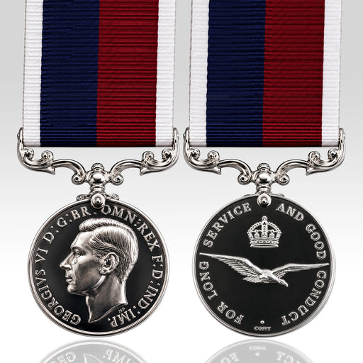 RAF Long Service & Good Conduct Medal (George VI) n a white background