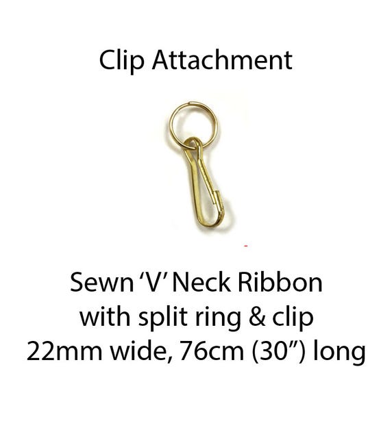 Medal Ribbon Stitched White