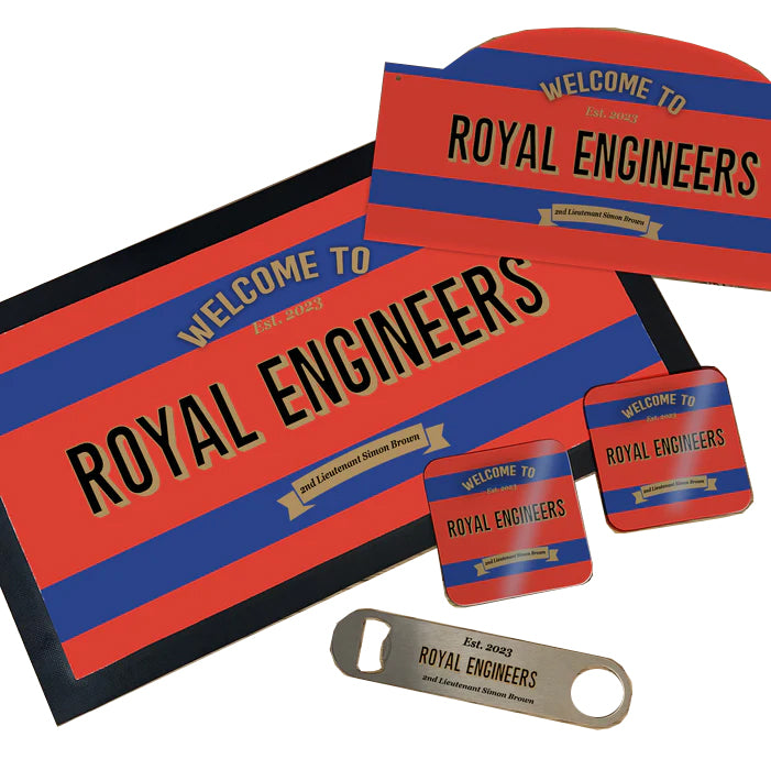Royal Engineers Military Bar Set Personalised Gift for Army Officers & Veterans
