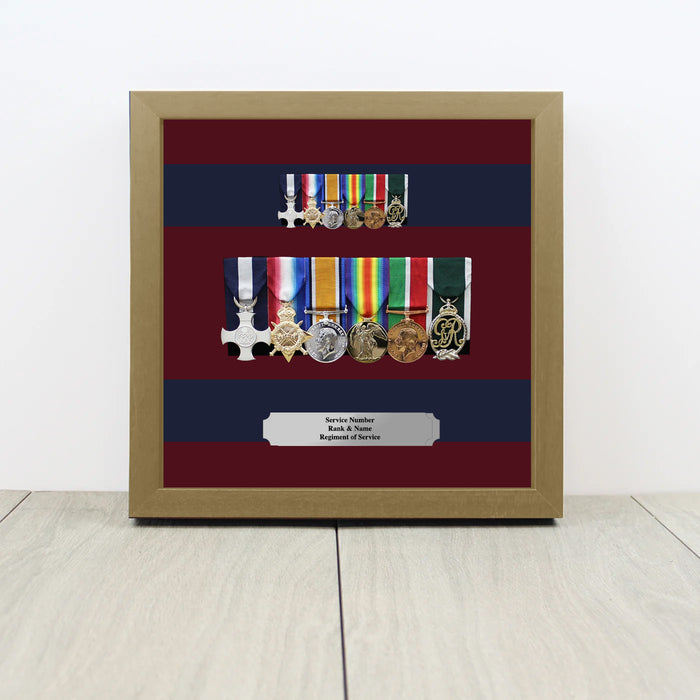 Royal Engineers Medal Display Case – Full Size & Miniature Mounted Medals Frame (Stable Belt Backing)