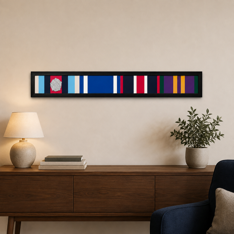 Personalised Four Medal Ribbon Bar Framed Art