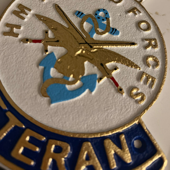 HM Armed Forces Veteran Badge Wall Plaque – Cast Aluminium (Indoor/Outdoor)