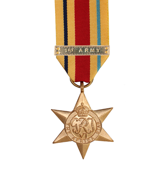 WW2 Africa Star Medal with 1st Army Clasp