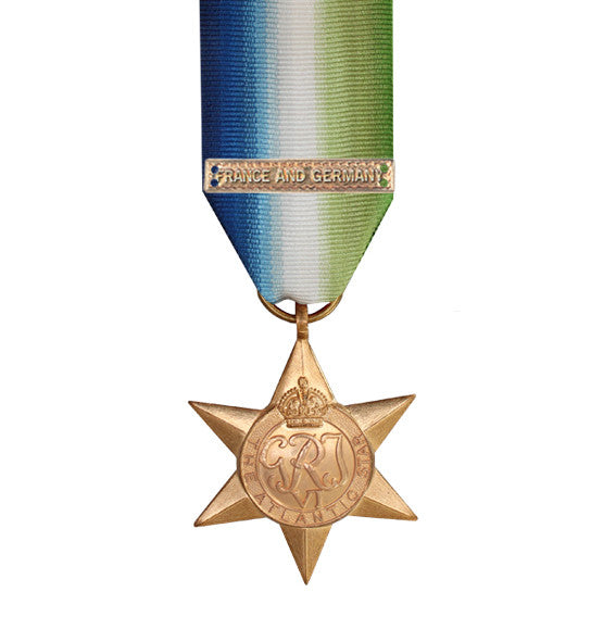 WW2 Atlantic Star Medal with France and Germany Clasp