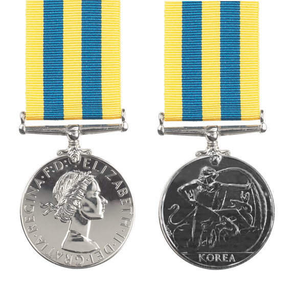 british korea full size medal and ribbon
