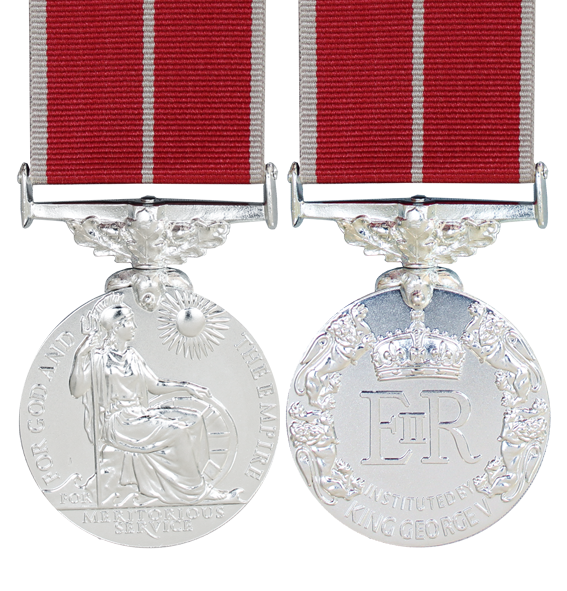 Military British Empire Medal Full Size and ribbon