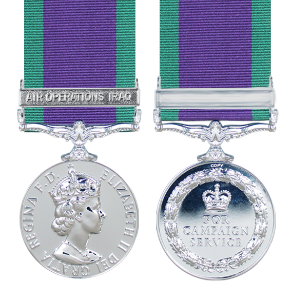 General Service Medal 1962 with Air Operations Iraq Clasp