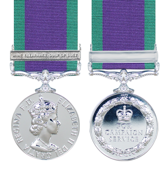 General Service Medal 1962 with Mine Clearance, Gulf of Suez Clasp