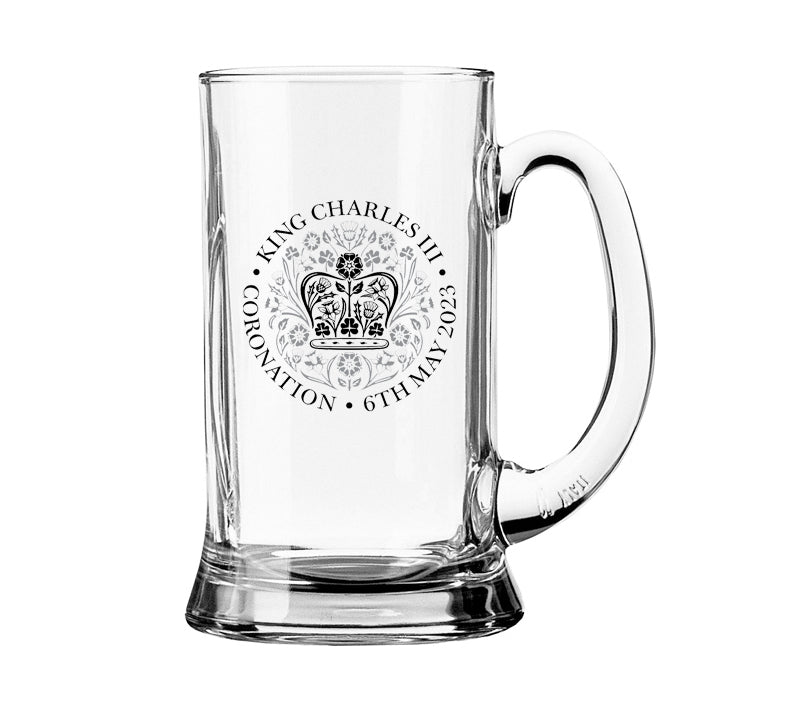 King Charles Commemorative Coronation Glass Tankard