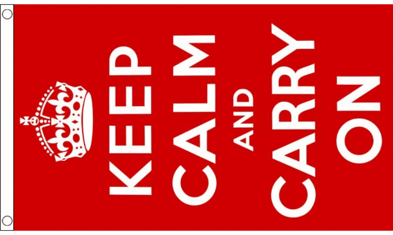 Keep Calm And Carry On (Red) Flag