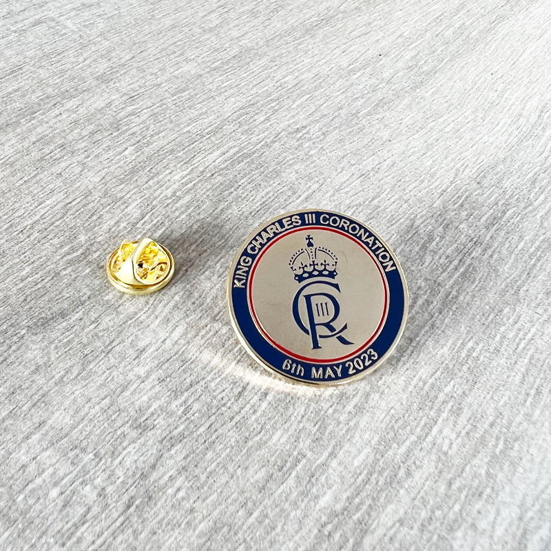 28mm King Charles III Enamelled Coronation Lapel Pin