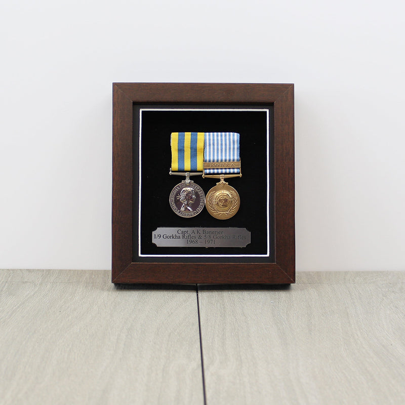Freestanding Medal Display Case for 2 Mounted Medals
