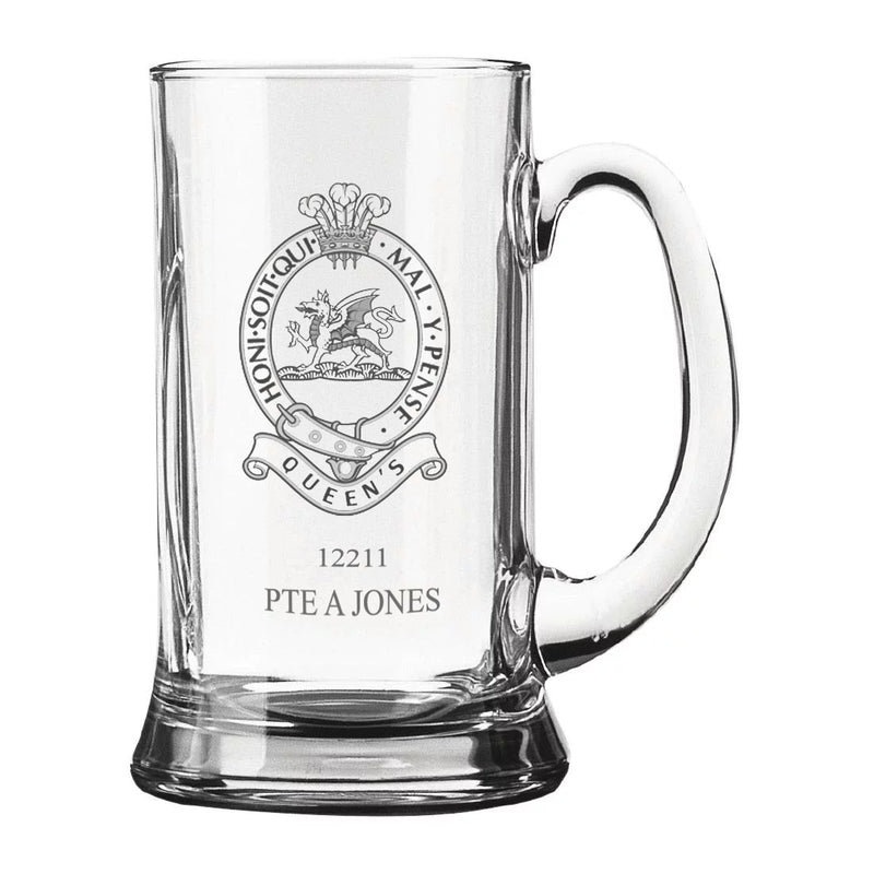 Military Engraved Beer Tankard – 0.7 Litre Straight-Sided Glass