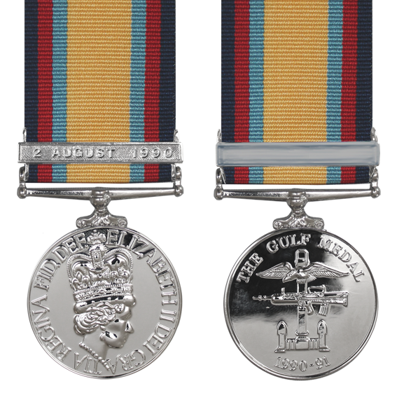 the gulf war medal with a 2nd August bar